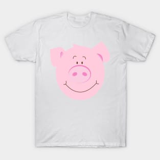 Cute Happy Pig - Aqua T-Shirt